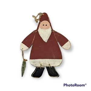 Primative Rustic Handmade Hanging Santa